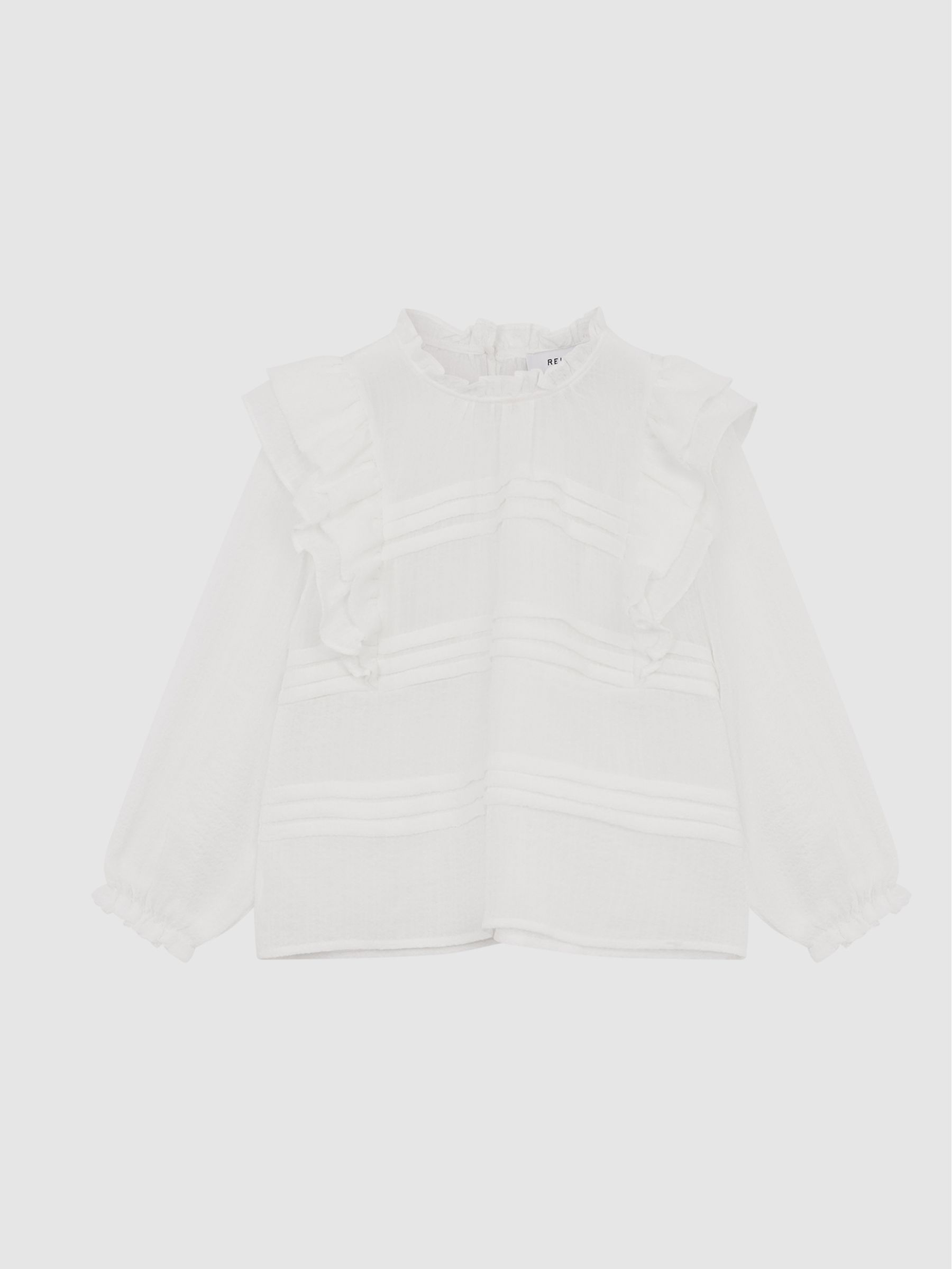 Wit - Reiss River Jr blouse met schouderruche