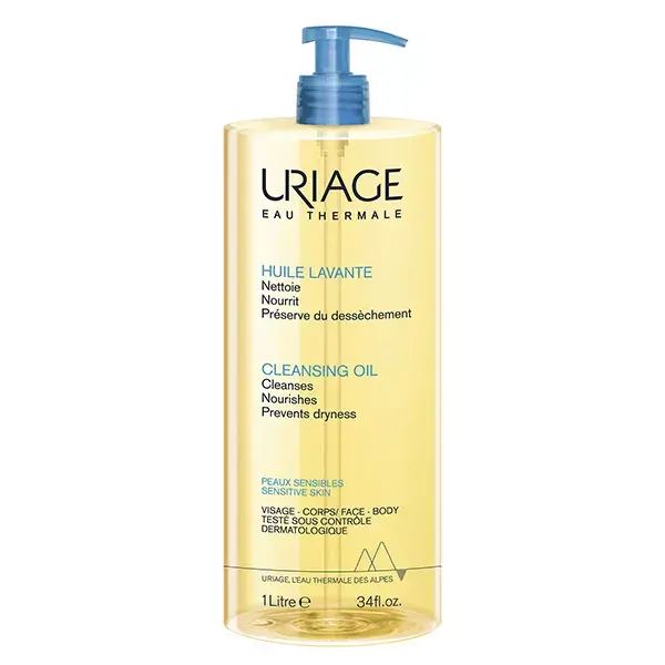 Óleo de Limpeza Nutritivo Uriage, Sem Sabão, para Pele Sensível, Corporal, 1L