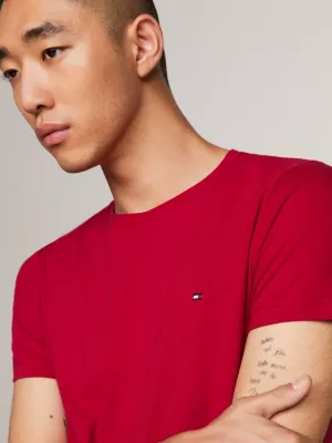 Camiseta Extra Slim Fit com Bordado de Bandeira