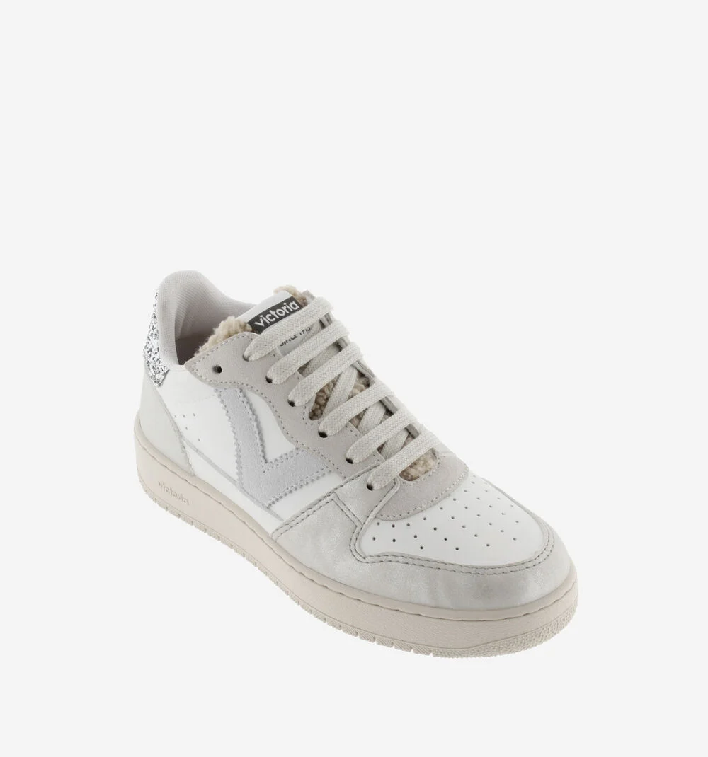 MADRID BOTTINE MÉTAL & PEAU DE MOUTON Baskets pour femmes type bottines avec glitter PLATA