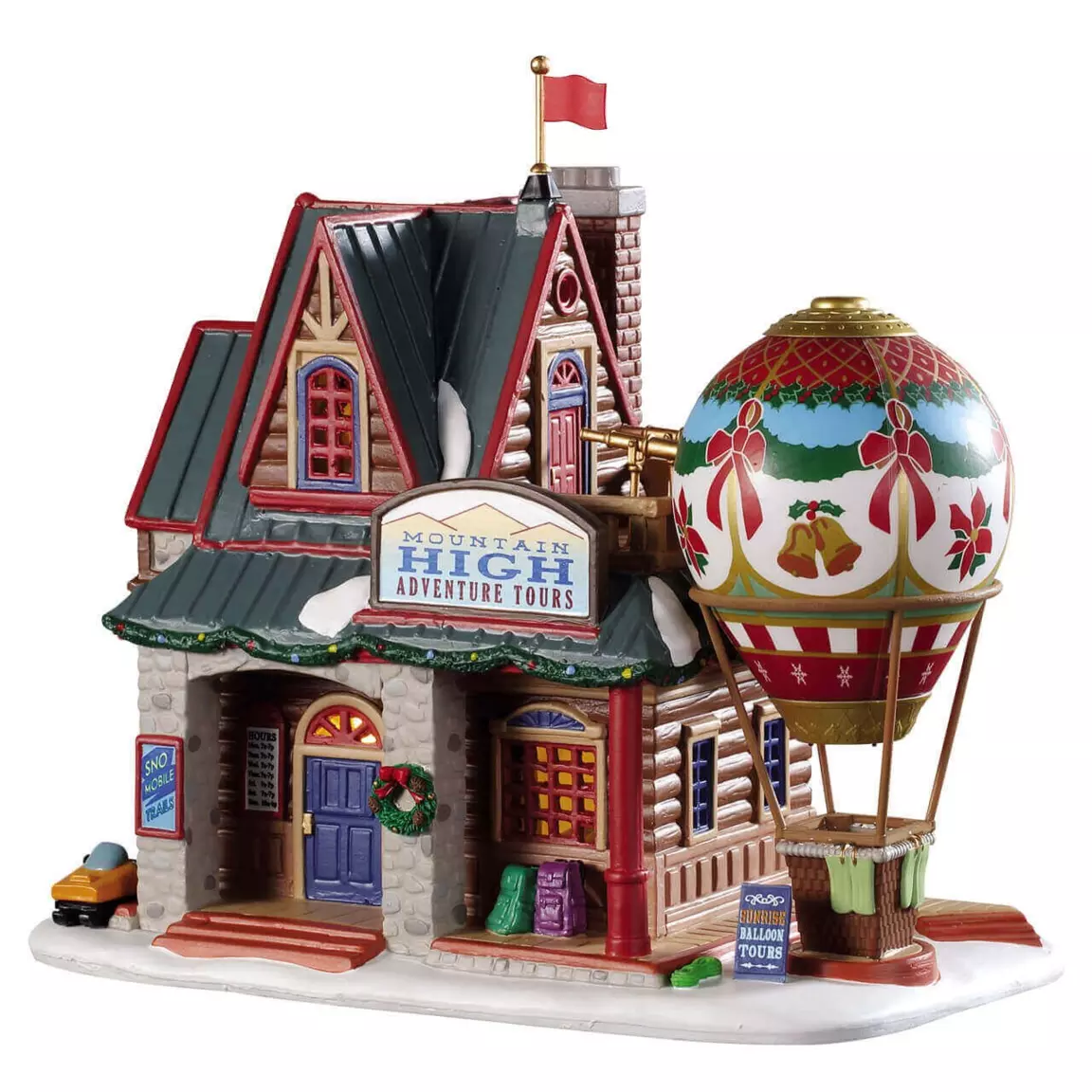 Village de Noël Lemax à piles lumineux Balade en Montgolfière
