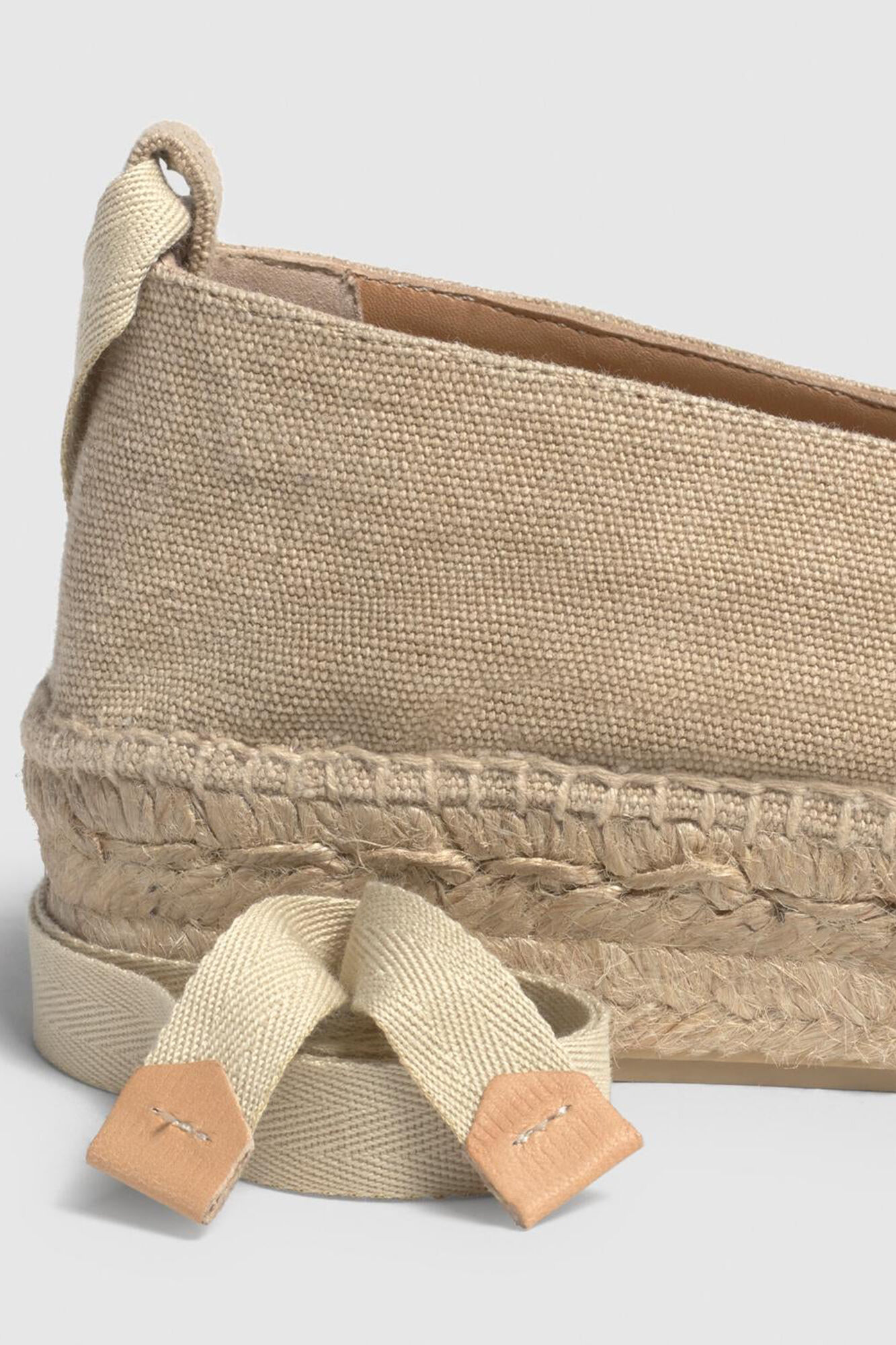 Chinelo com plataforma Gea canvas - Areia