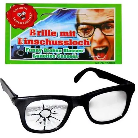 Erfurth Scherzartikel Scherzbrille mit Einschussloch
