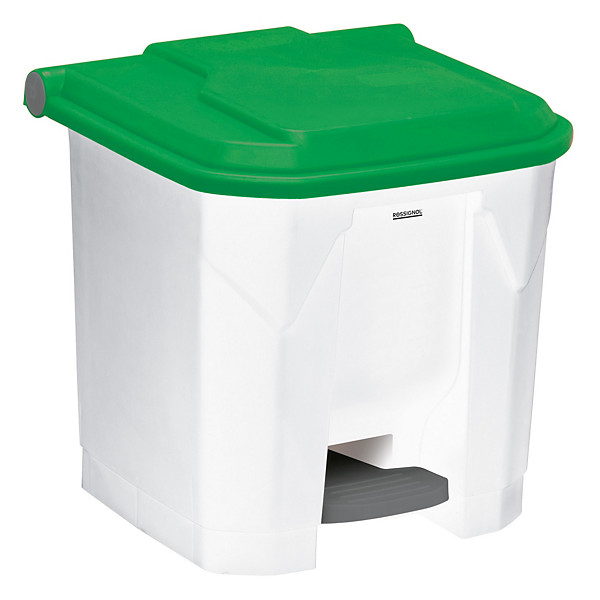 ROSSIGNOL Poubelle à pédale haccp 30 L Utilo - blanc / vert