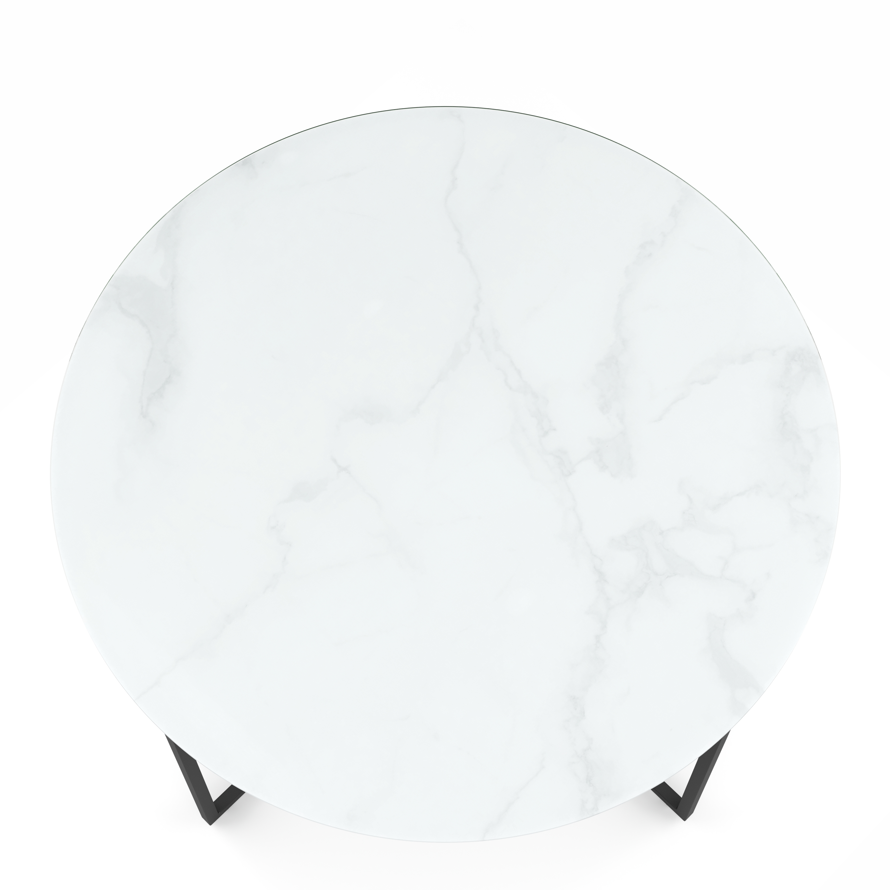 Beistelltisch Glas AMARA rund weiss/schwarz