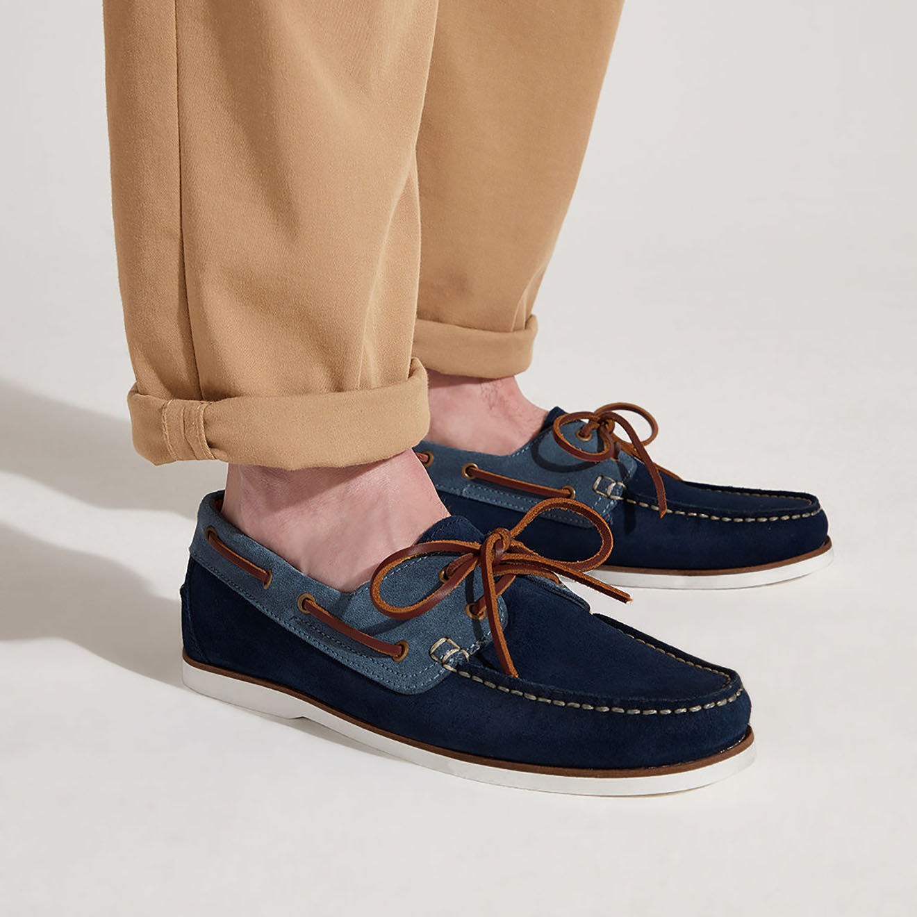 Comptoir GL Chaussures bateau en Cuir bleu marine