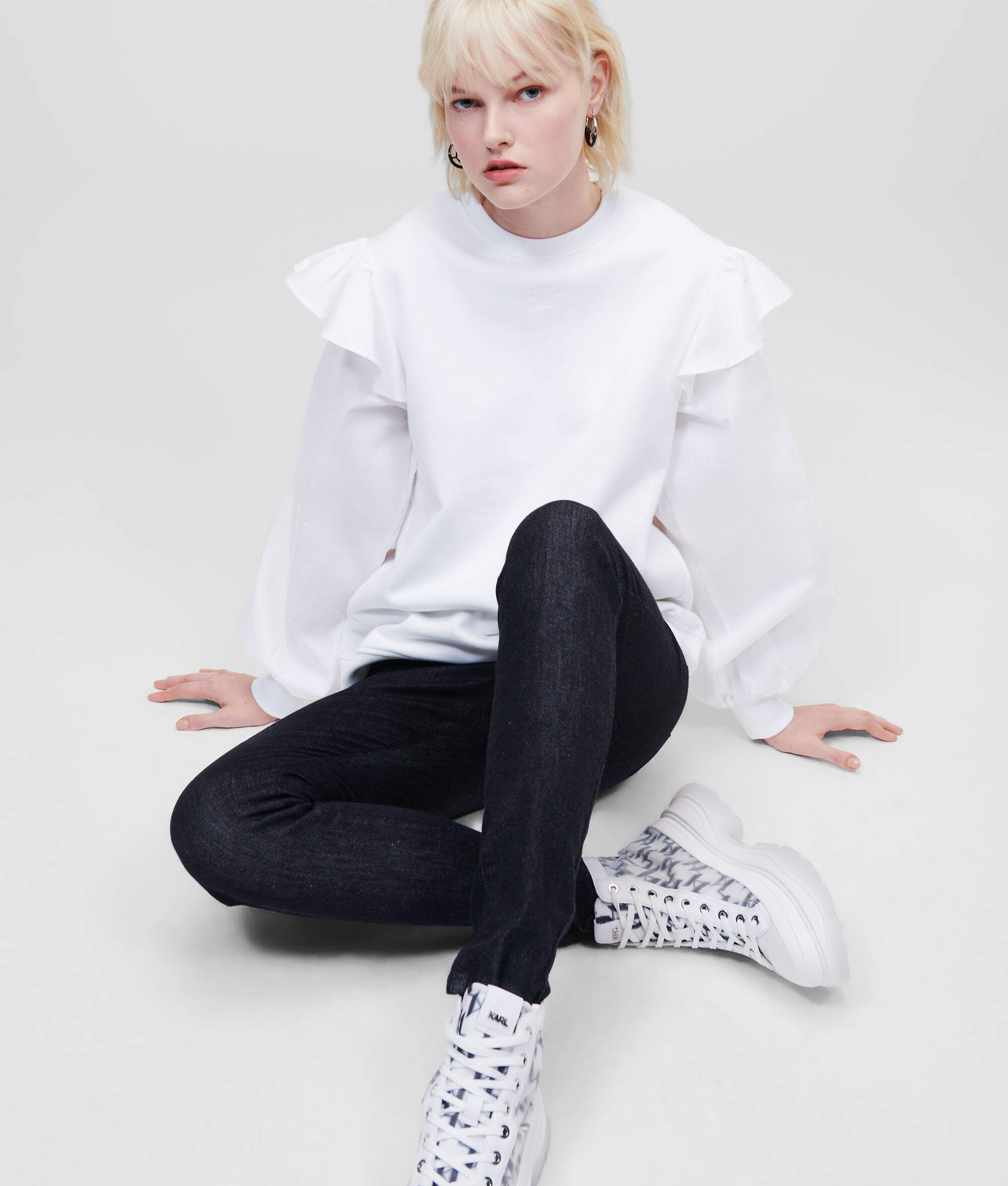 SWEAT-SHIRT EN TISSU MÉLANGÉ