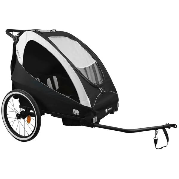 DERYANDERYAN   3in1 Fahrradanhänger für 2 Kinder weiss