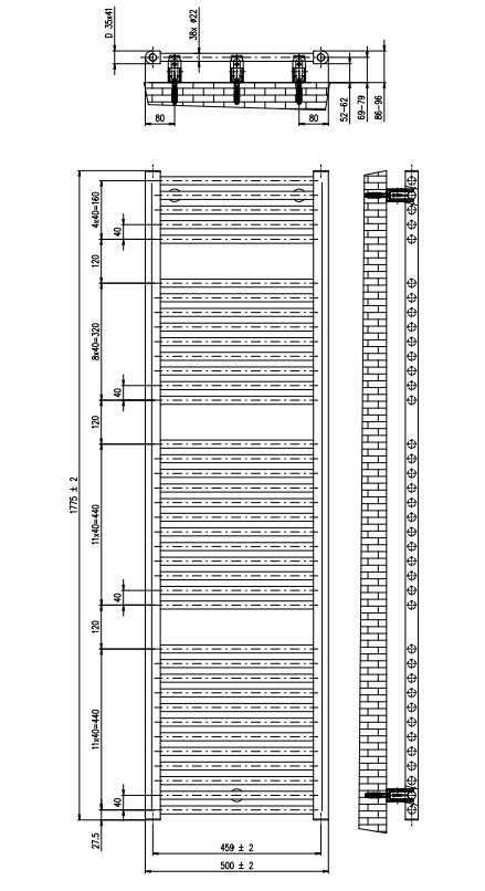 Plieger Palermo NXT designradiator 60x177.5cm 1019W zwart glans