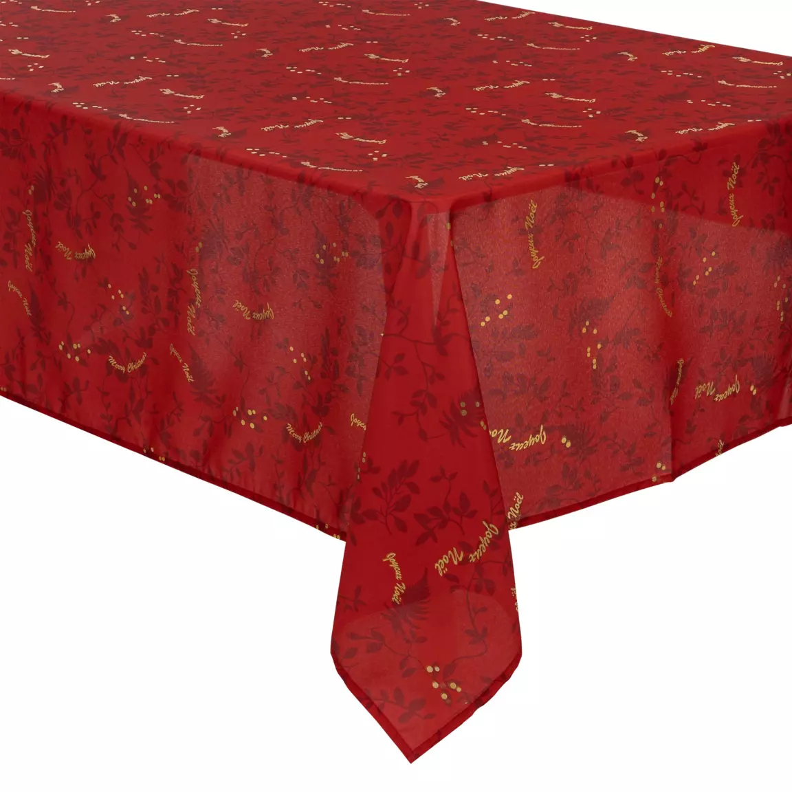 Nappe rectangulaire anti tache (140 x 360 cm) Réveillon Rouge