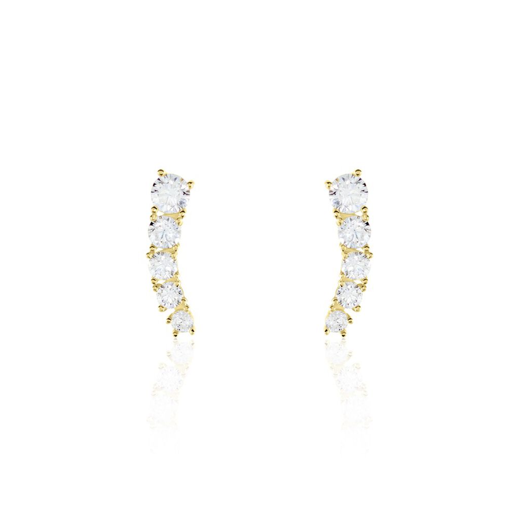 Boucles D'oreilles Puces Or Jaune Anaca Oxydes De Zirconium