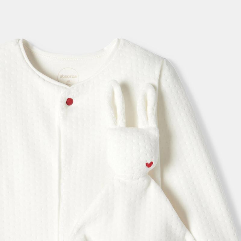 Coffret pyjama et doudou en velours blanc naissance Absorba Blanc
