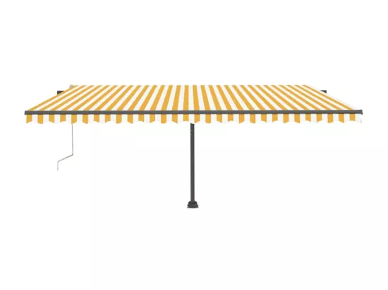 Auvent automatique sur pied 500x300 cm Jaune/Blanc