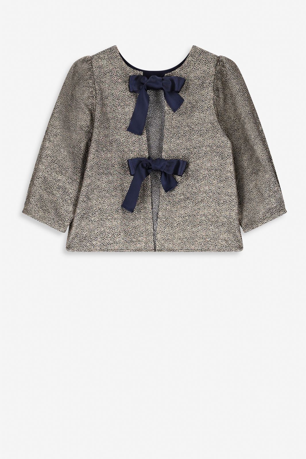 Gouden metallic top met strikdetails
