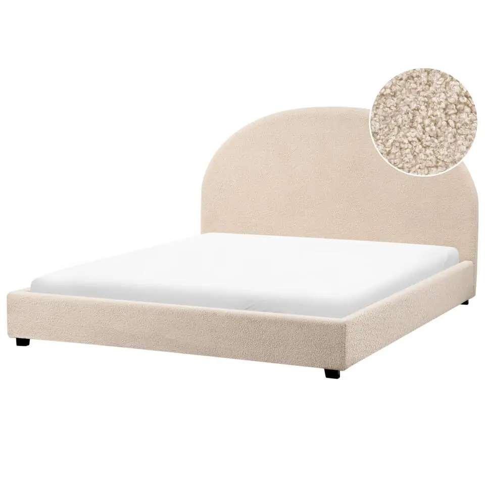 VAUCLUSE - Tweepersoonsbed - Beige - 160 x 200 cm - Bouclé