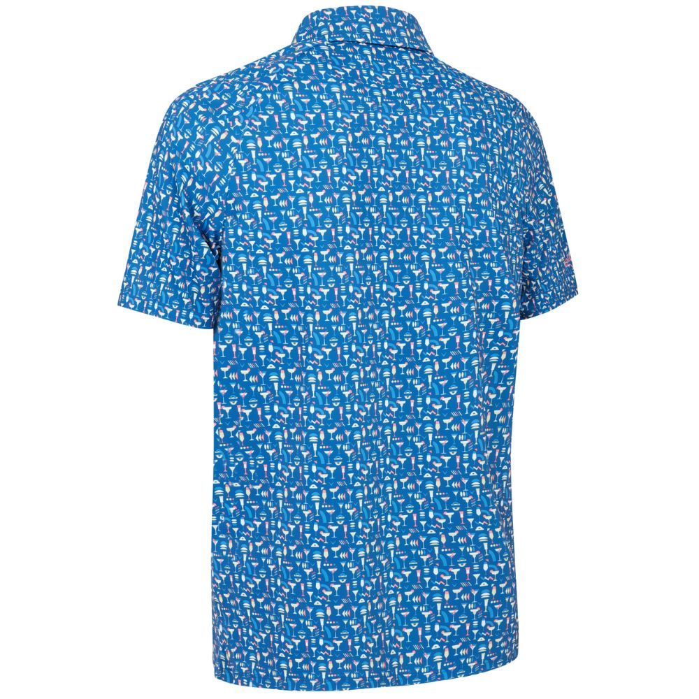 Cocktail Print Pique Herre Blå