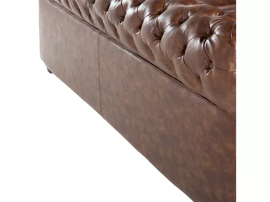 Canapé 3 places en cuir PU marron doré CHESTERFIELD