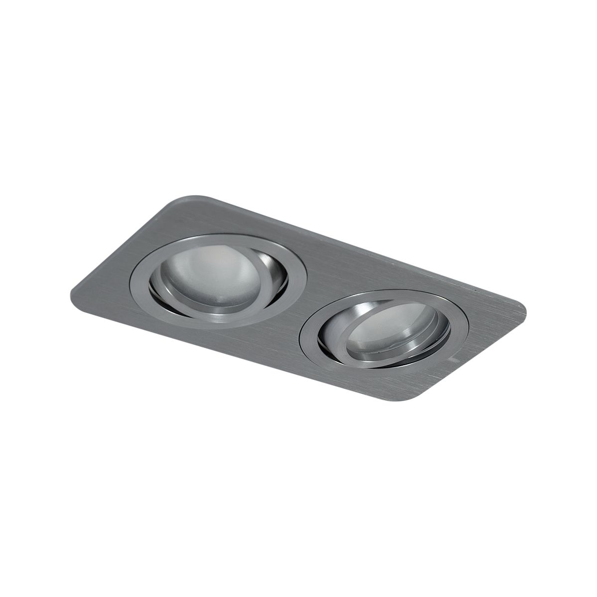 Afgeronde inbouwspot gunmetal GU10 50mm draai- en kantelbaar IP44 2-lichts - Alberto