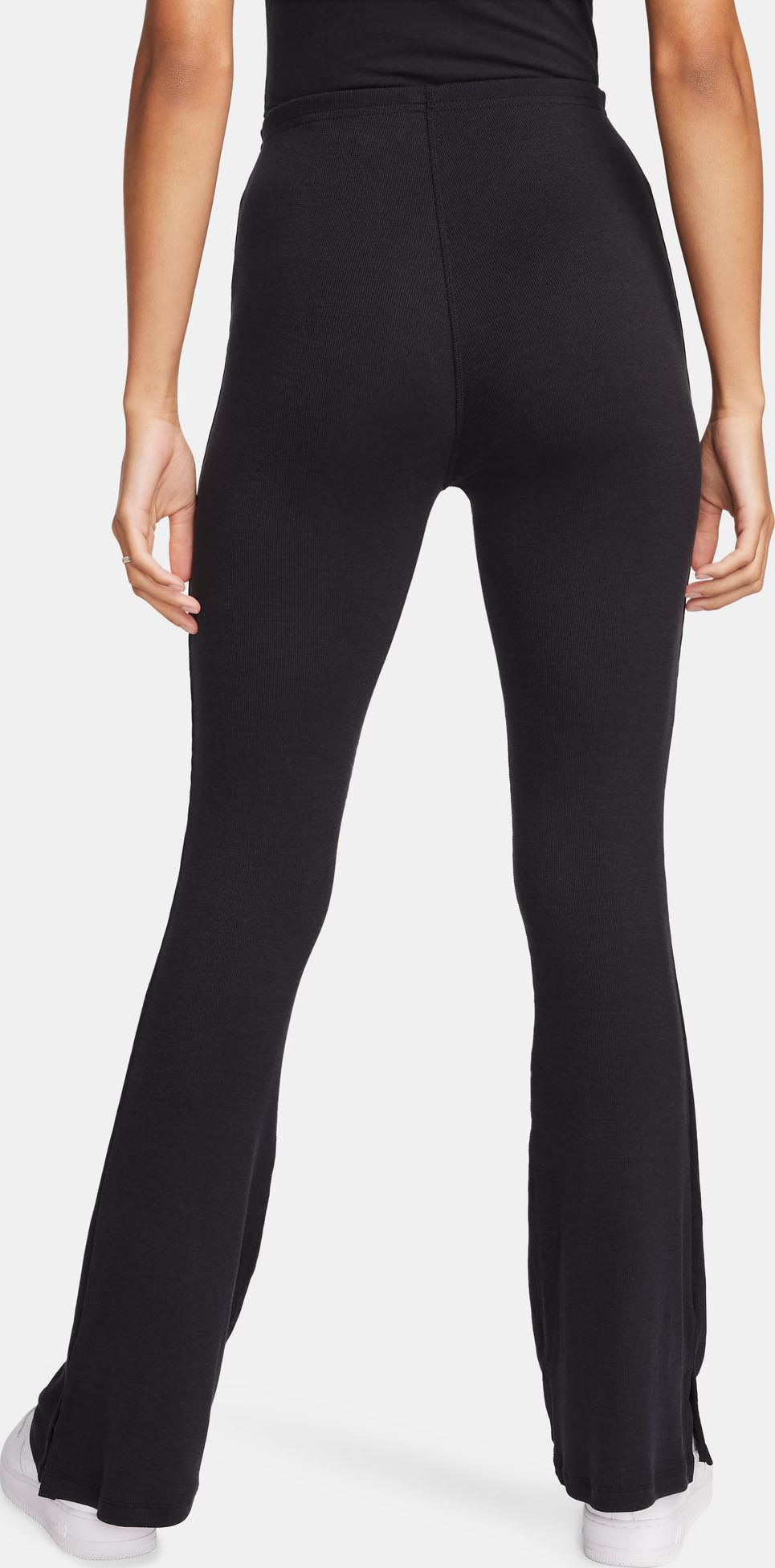 Sportswear Chill Knit Ribbed Flared Leggings Dame 010/Black/Sail