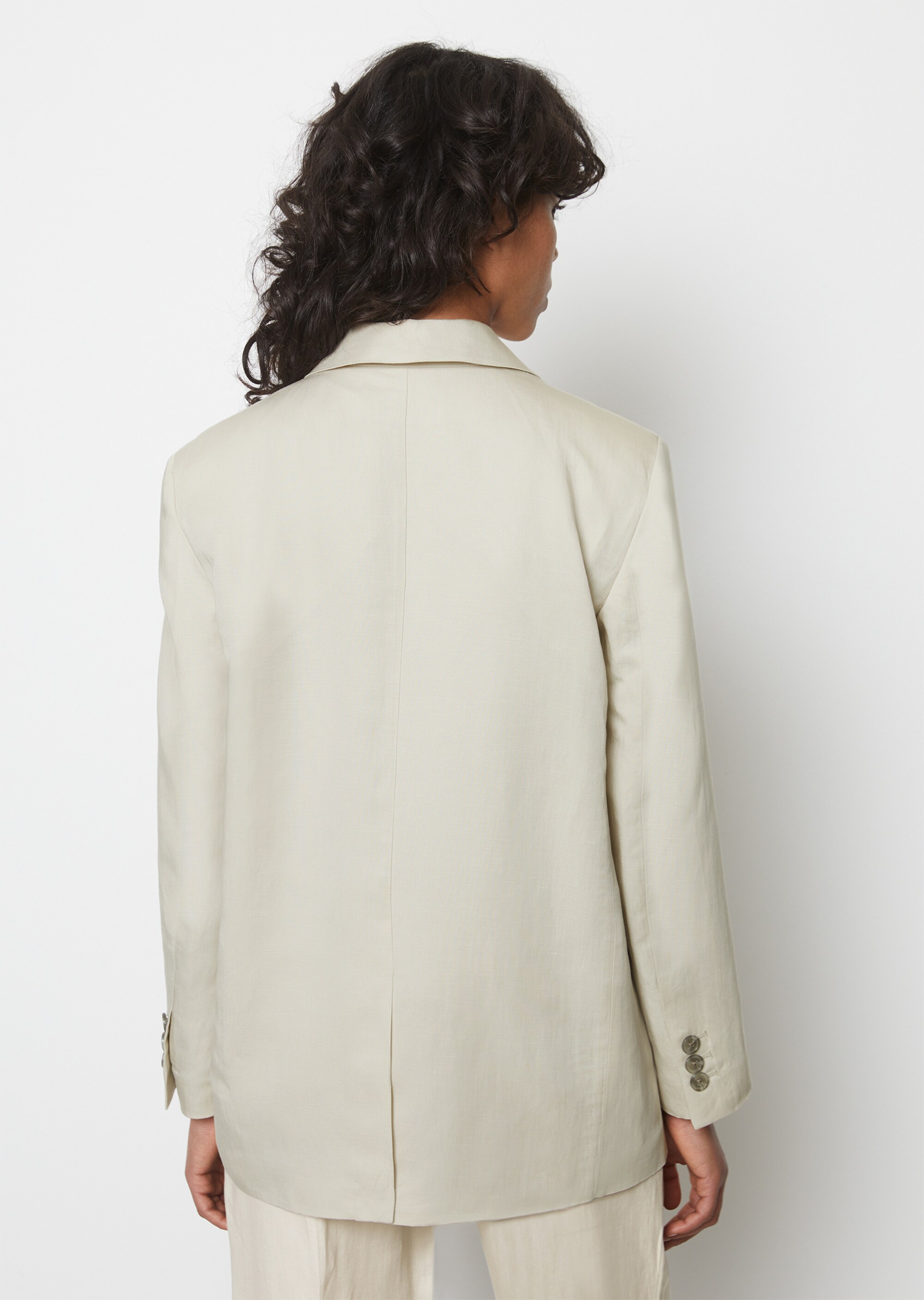 Doppelreiher-Blazer relaxedaus TENCEL™ Lyocell-Leinen-Mix