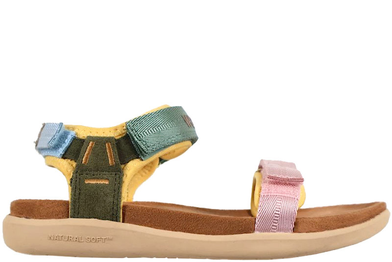 WODEN CIRKELINE SANDAL I MULTI FARVER.