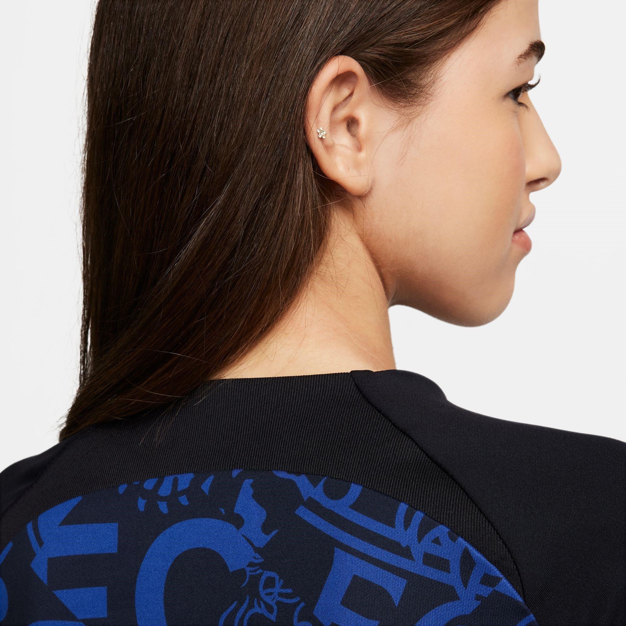 Nike Chelsea Dri FIT Strike Drill Performance Quarter Zip Long Sleeve Top Womens