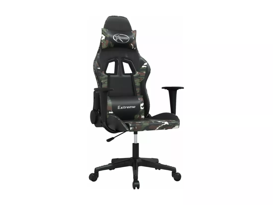 Chaise de jeu Noir et camouflage Similicuir