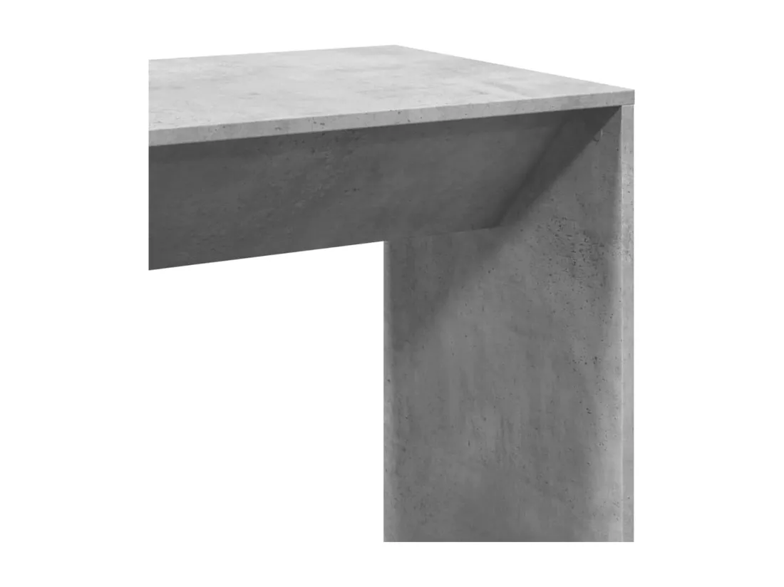 Table de bar gris béton 102x50x103,5 cm bois d'ingénierie