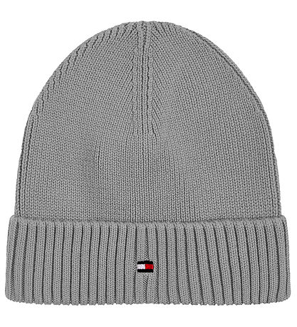 Tommy Hilfiger Mütze - Strick - Small Flagge - Light Grey Heathe