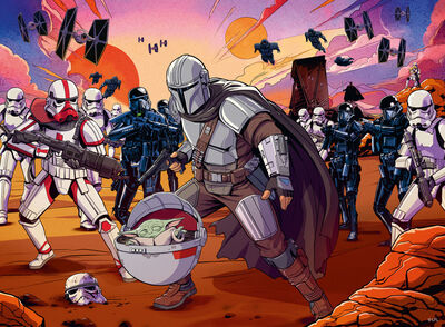 Ravensburger Puslespill The Mandalorian Face-Off 200 Brikker