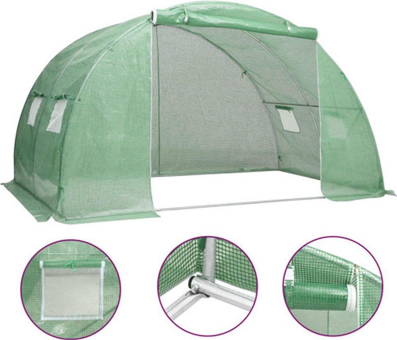 Tuinkas - Ruim - 140 g/m² PE-Mesh - Stalen Frame - Ventilatie Ramen