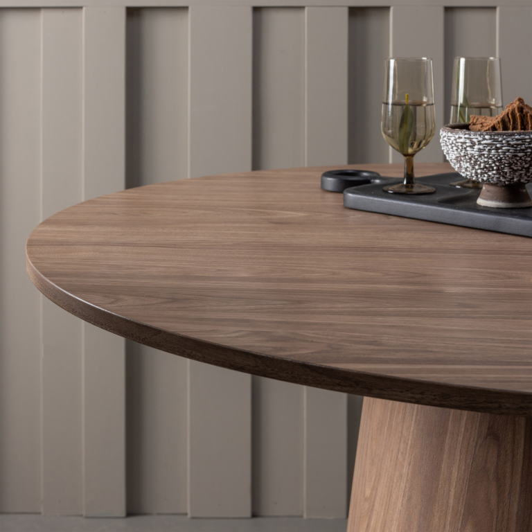 WOOOD Maan eettafel Ø120 donkerbruin