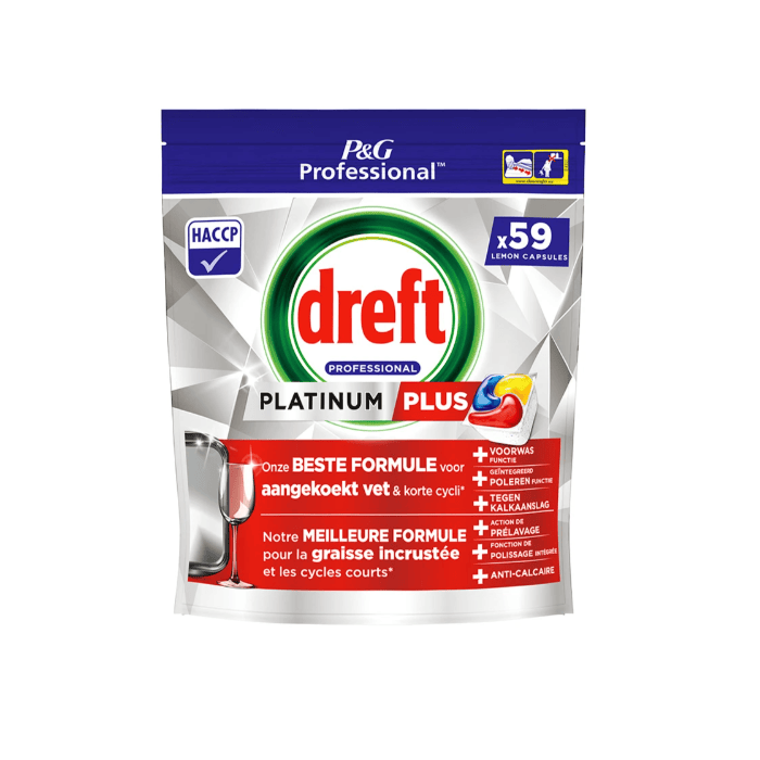 Dreft Professional Platinum Plus Lemon (59 vaatwasbeurten) 8700216352833