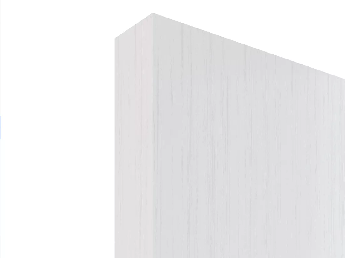 Porte coulissante en bois et MDF avec rail invisible - Blanc - 93 x 210 cm - SOMIRI