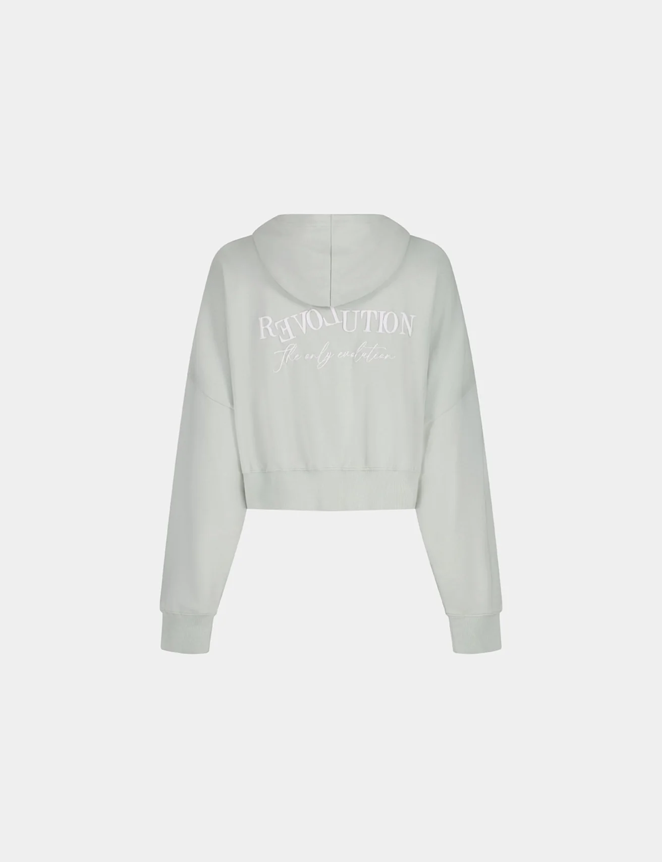 Sweat zippée à message vert clair