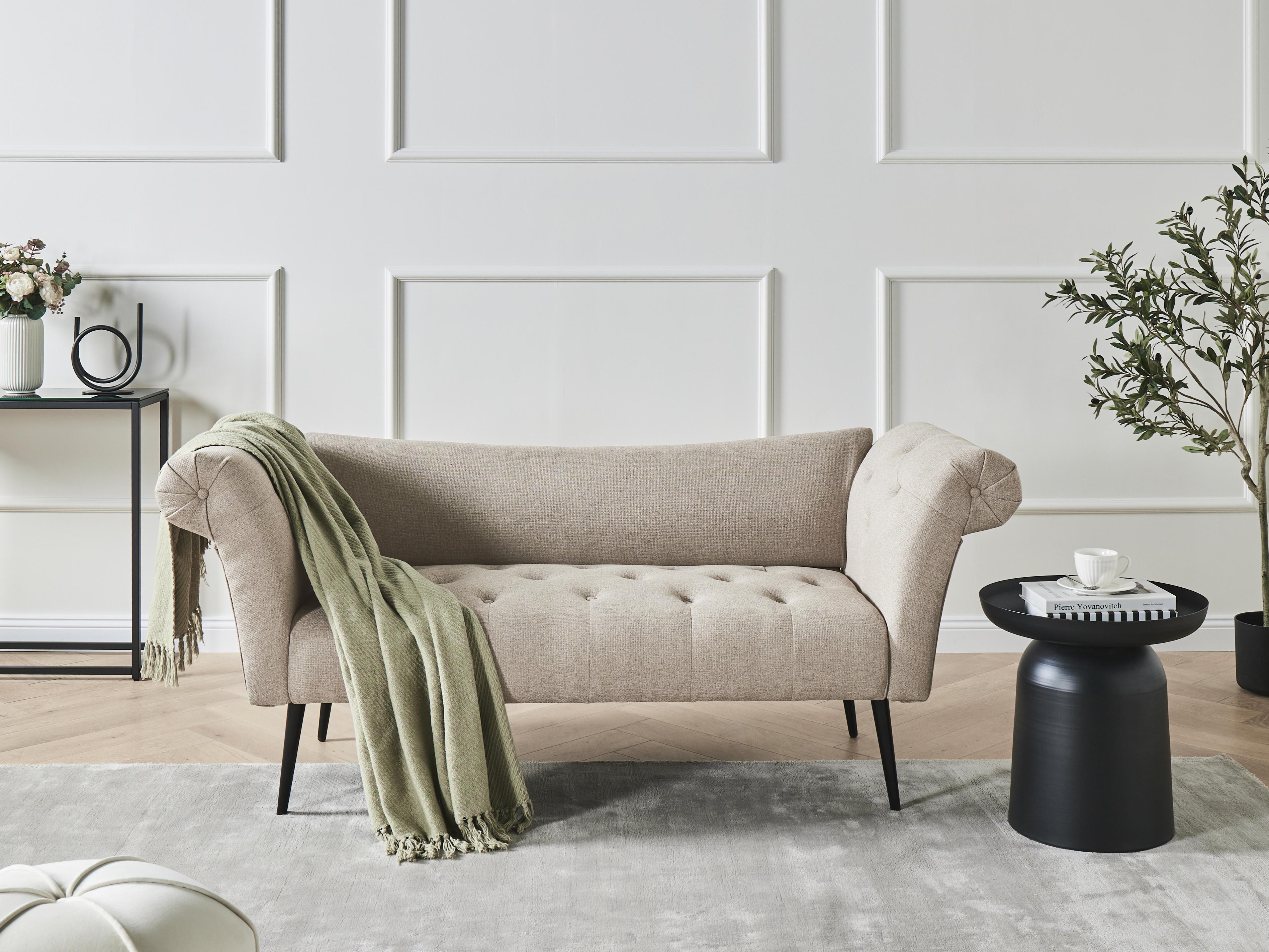 Chaise longue NANTILLY Stof Lichtbruin