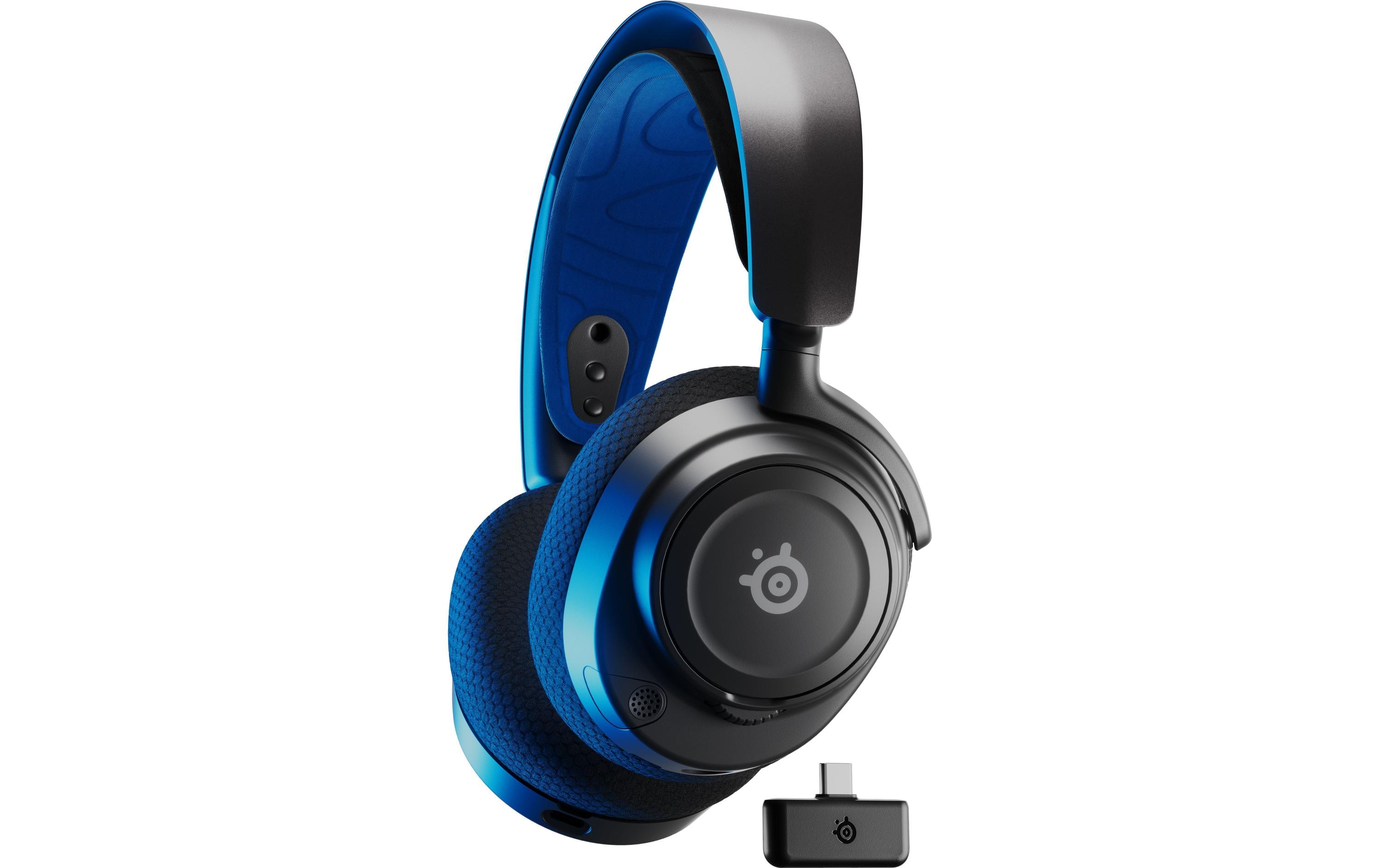 Headset Arctis Nova 7P Blau/Schwarz<br>Kabelloses Gaming-Headset mit Surround-Sound