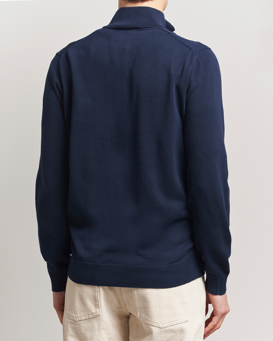 Lacoste Cotton Knitted Half Zip Navy