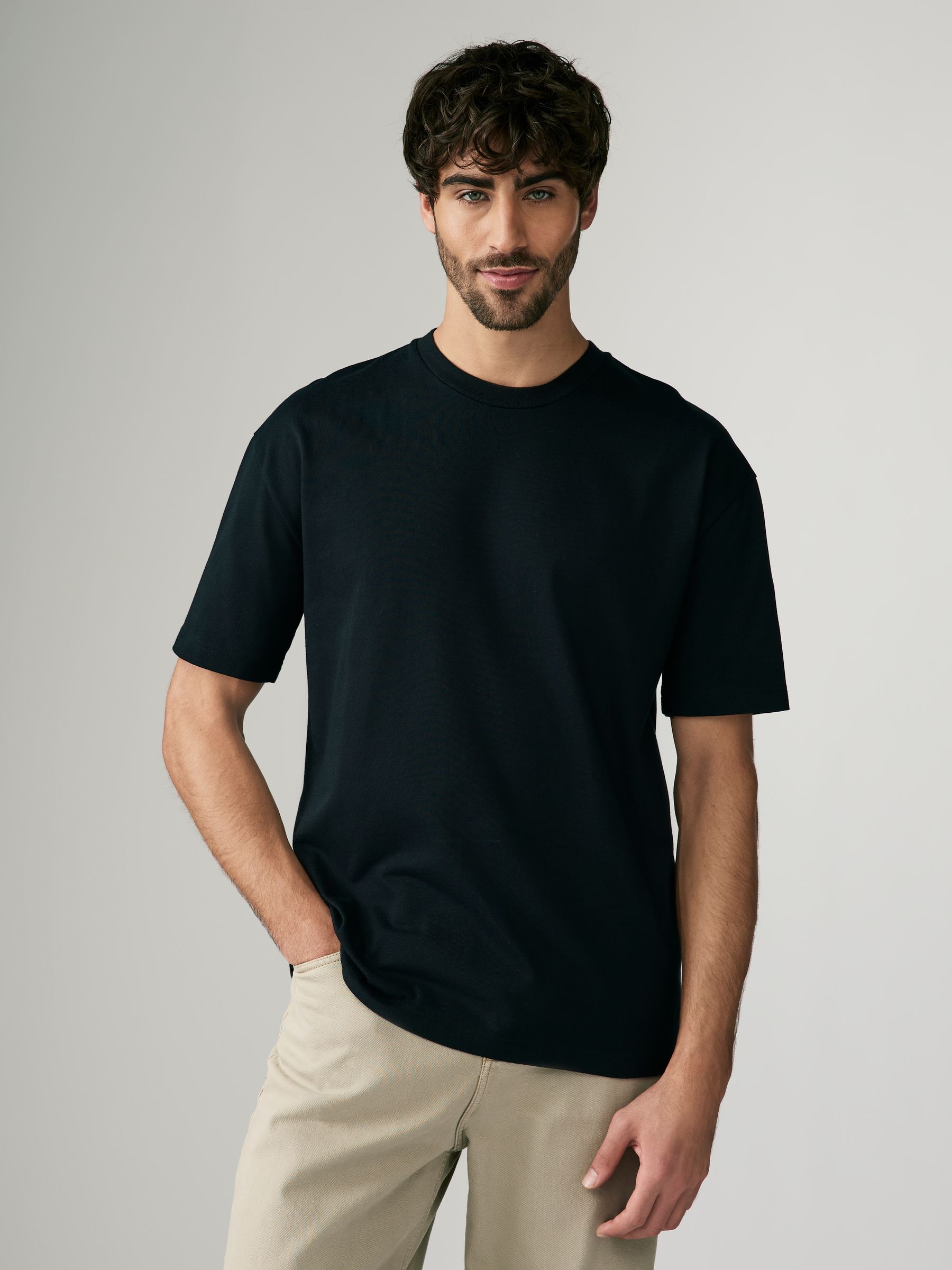 Zwart - Relaxed fit - Verpakking van 3 T-shirts van zware stof
