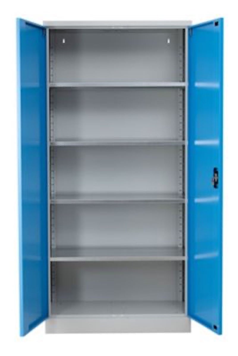 PROREGAL Stalen kast Bee 4 planken HxBxD 195 x 92 x 42 cm Gegalvaniseerd plankmateriaal Grijs & Lichtblauw
