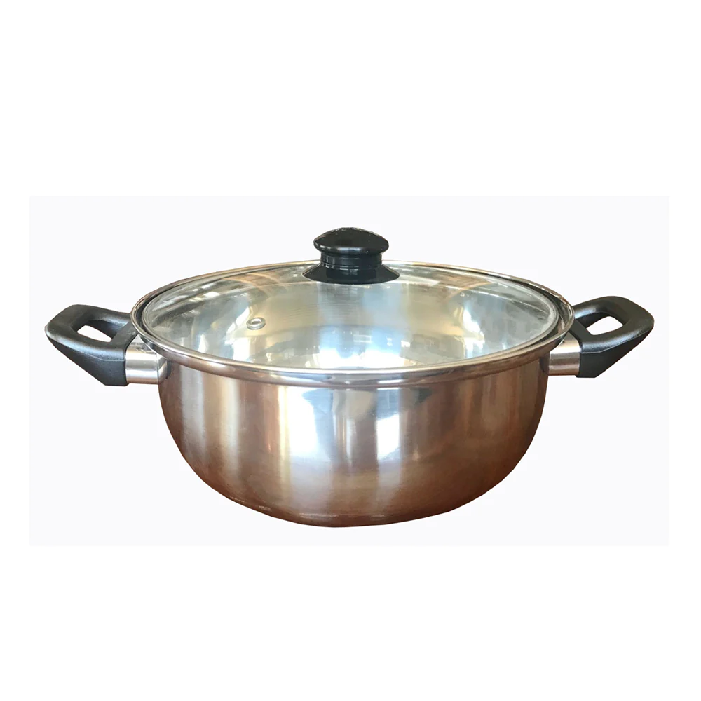 Friteuse inox 26 cm avec couvercle verre bouton bakélie - Tous feux et