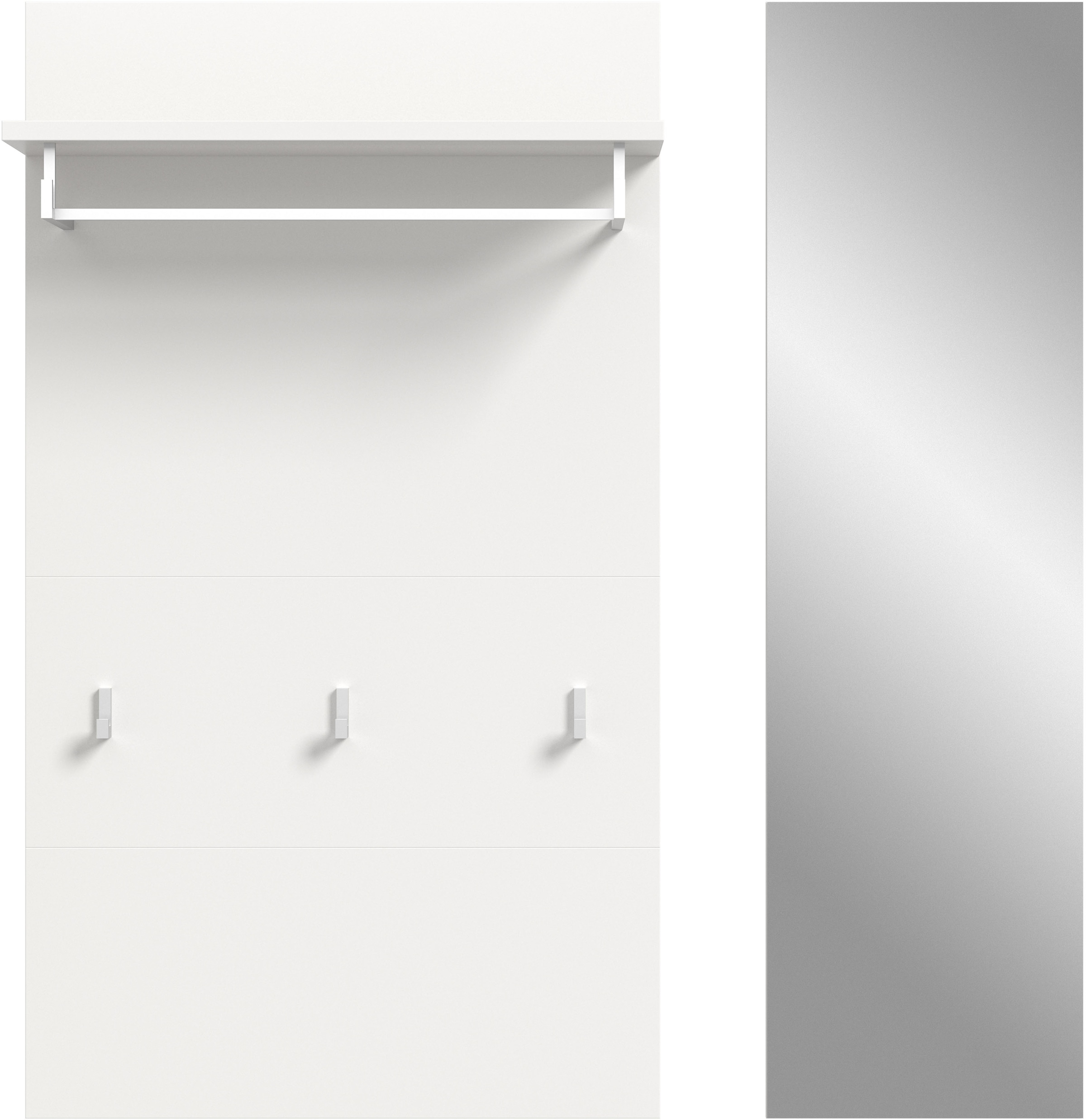 INOSIGN Garderobenpaneel »AOSTA-PANEEL« 2 Stk. tlg. Paneel mit Spiegel, Breite: 60 cm, Garderobe, Flur, Diele