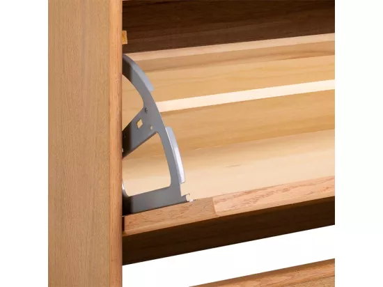 Banc Porte-chaussures en bois et grille brune 80x38x53
