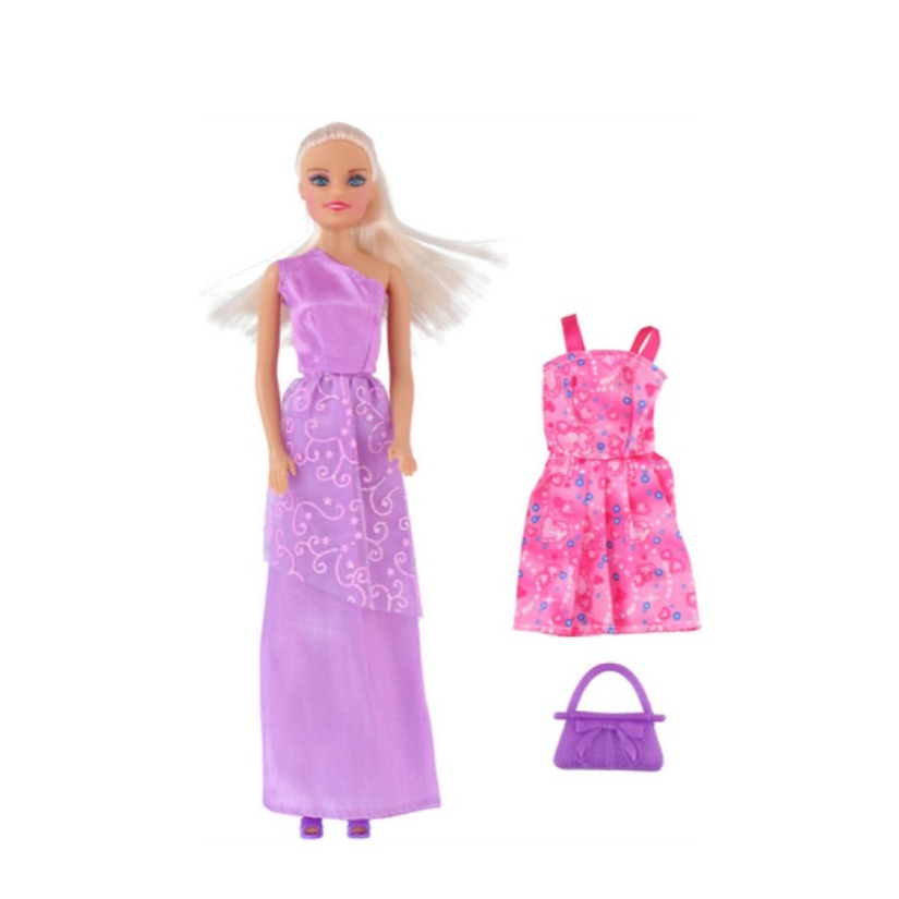 (4er Set) Kinder Spiel Puppen Mode Püppchen Spielzeug Fashion Dolls inkl. Kleidung / Accessoires (53093)