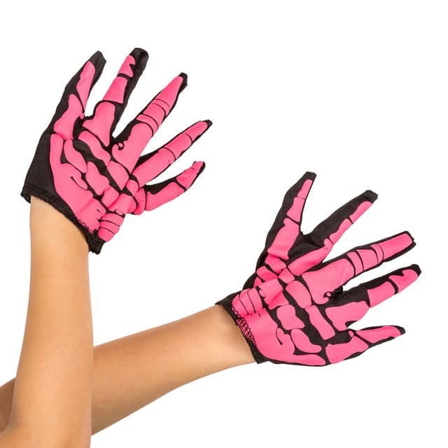 Pink skelet børnekostume Halloween