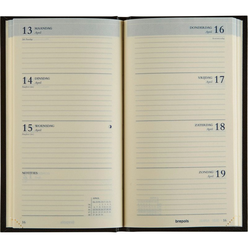 Agenda Brepols Colora Interplan semainier - année 2027 - 9 x 16 cm