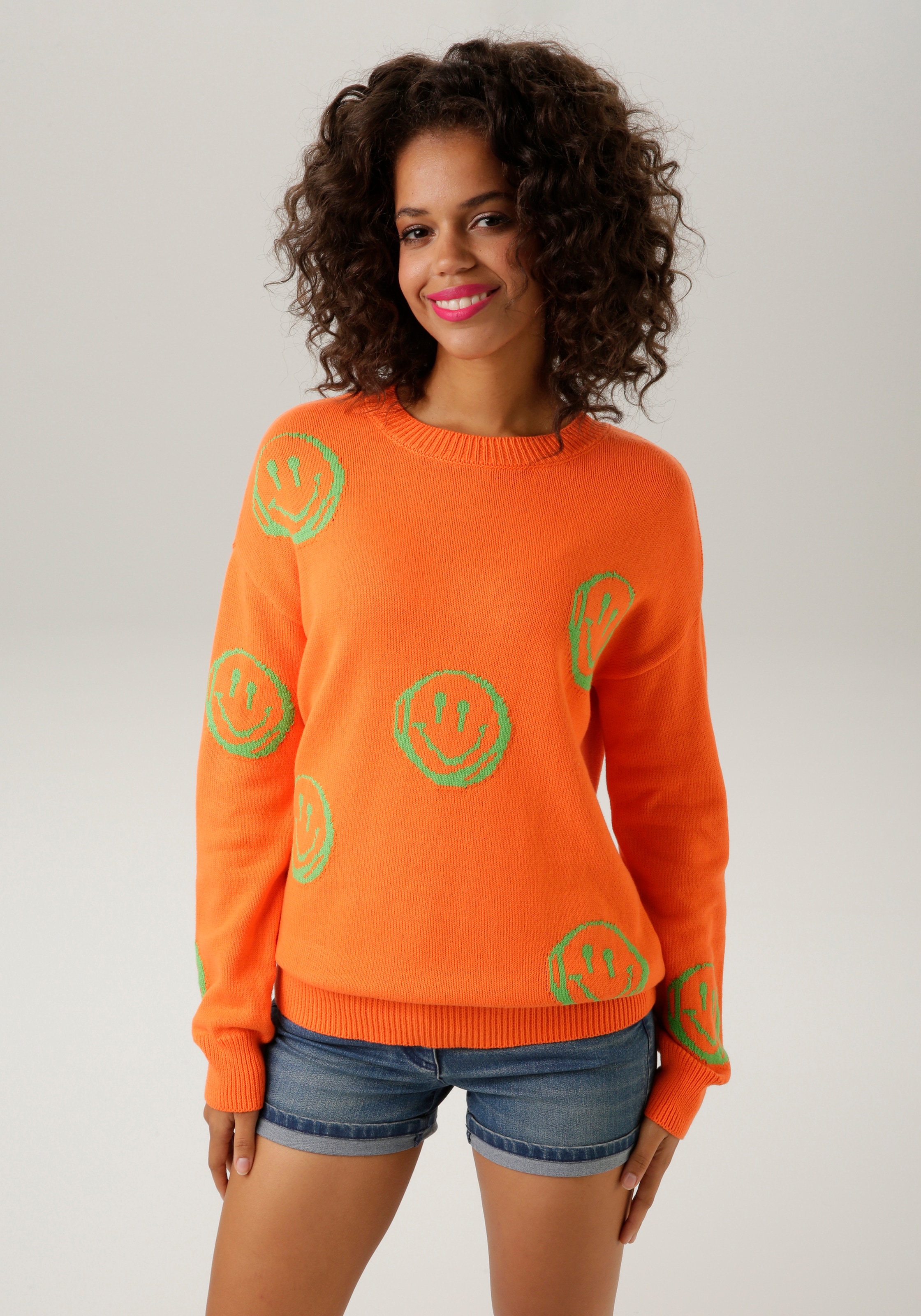 Aniston CASUAL Strickpullover , mit eingestrickten Smileys