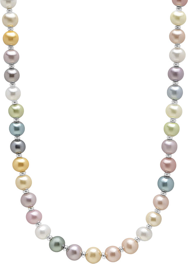 Nialaya Pastel Pearl Necklace with Stainless Steel Pearl