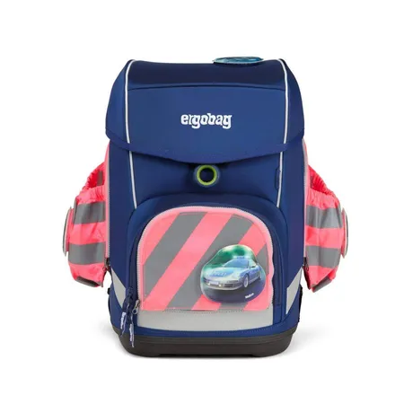 ergobag Fluo Seitentaschen Zip-Set mit Reflektorstreifen, pink, 3-teilig