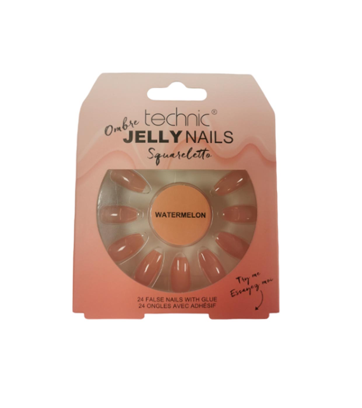 Technic Cosmetics - Unhas Postiças Squareletto - Watermelon